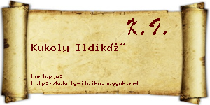 Kukoly Ildikó névjegykártya